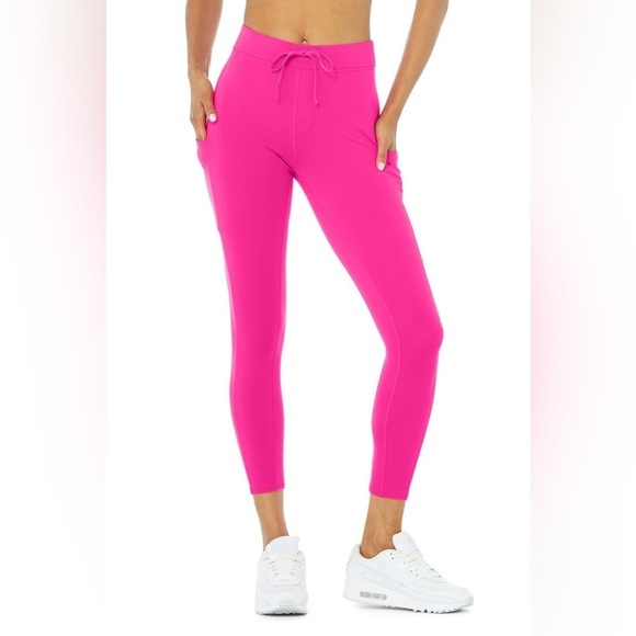 Alo Yoga 7/8 High-Waist Checkpoint Legging Neon Pink - Picture 1 of 7